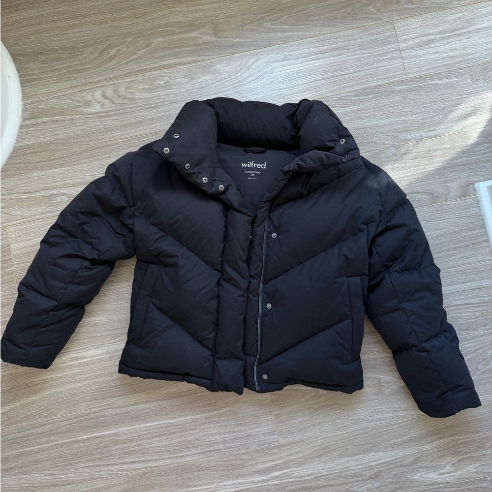 Aritzia Wilfred Free The Cloud Puff Funnel Neck Goose Down Puffer Jacket Sz XXS